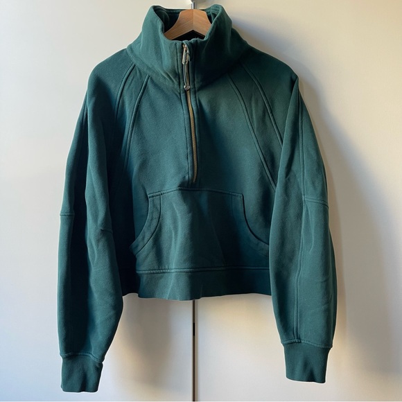 RARE COLOR Lululemon Scuba Oversized Funnel Neck M/L Storm Teal Gold - Picture 3 of 13